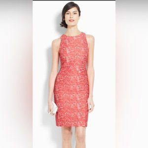 Ann Taylor Coral Lace Sleeveless Dress Women Size 10